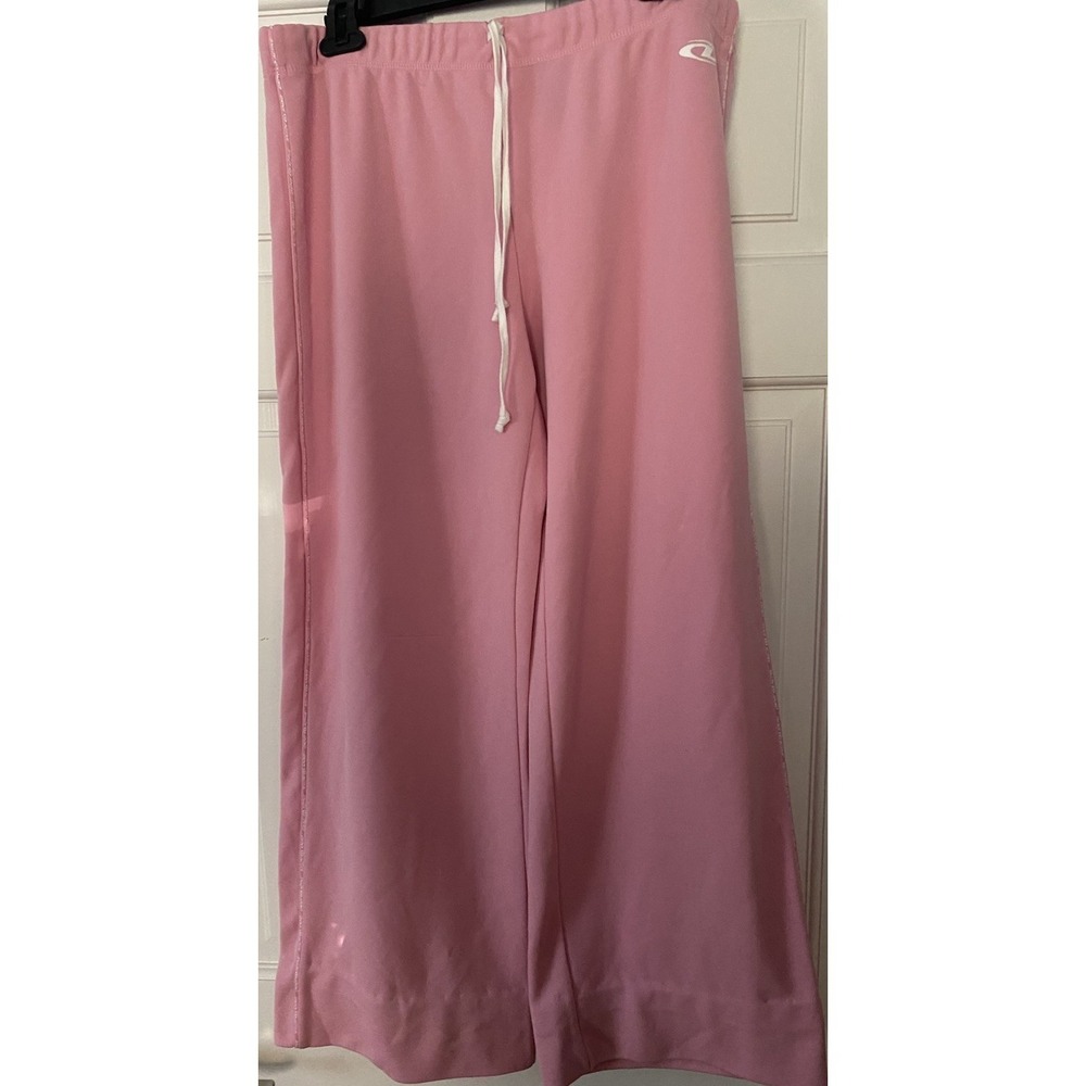 DKNY Active Women's Pants SZ XL Pink Drawstring Wide‎ Leg Soft Lounge Athleisure